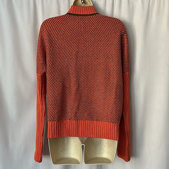 St. John Luxurious Burnt Orange Wool with Leather Trim Jacket Coat **Size M** - Picture 2 of 4